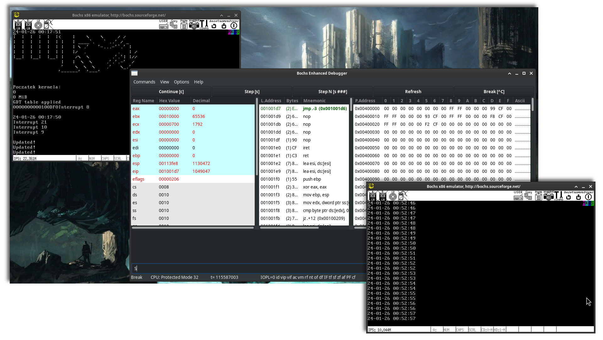 mkos running in bochs emulator