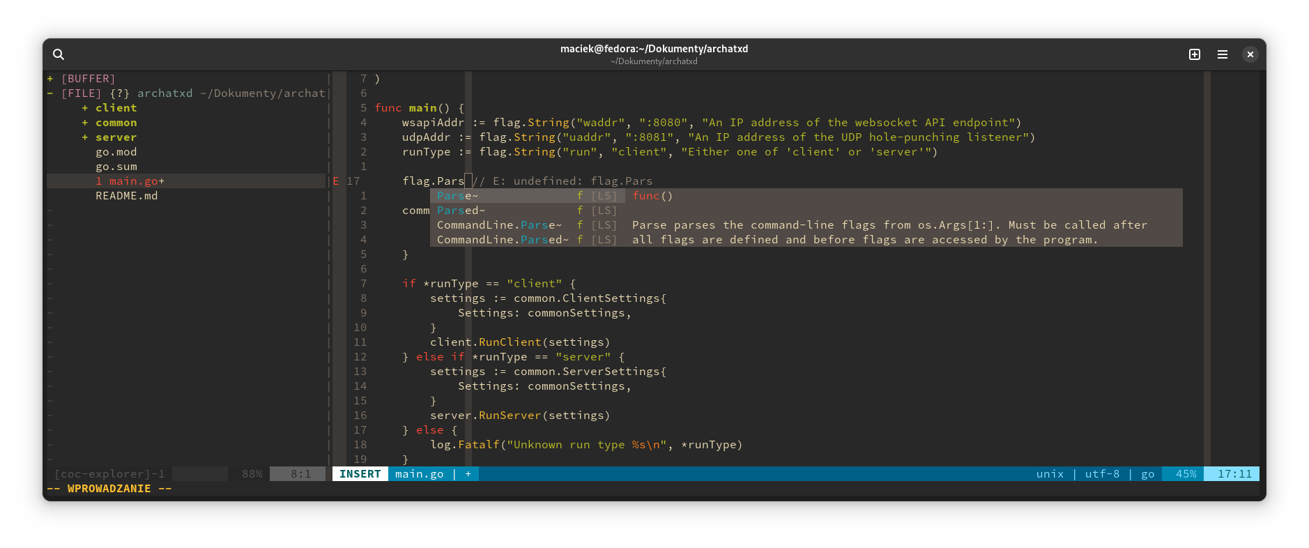 vim configured as per instructions below